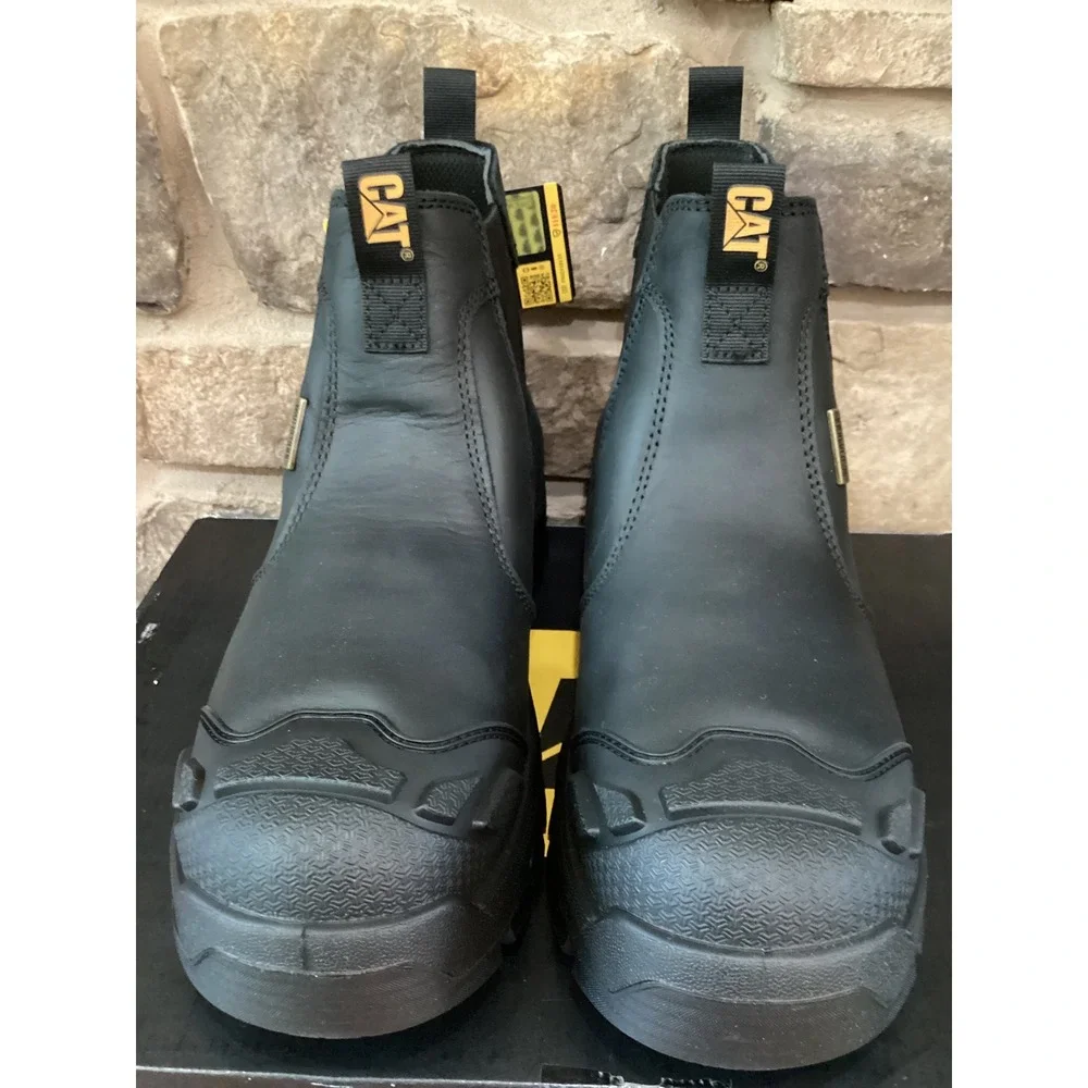 Caterpillar Striver XL Chelsea ST WP Black Leather Steel Toe Work Boots P91818